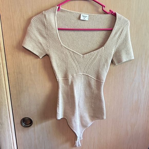 Tan Abercrombie Sweater Bodysuit - Picture 1 of 3